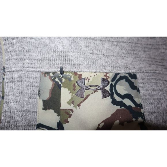 Under Armour Men Sz L Gray Heather Camo Pocket UA Specialist Henley Pullover $80 - Picture 5 of 10